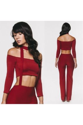 Rode long sleeve strapless jumpsuit